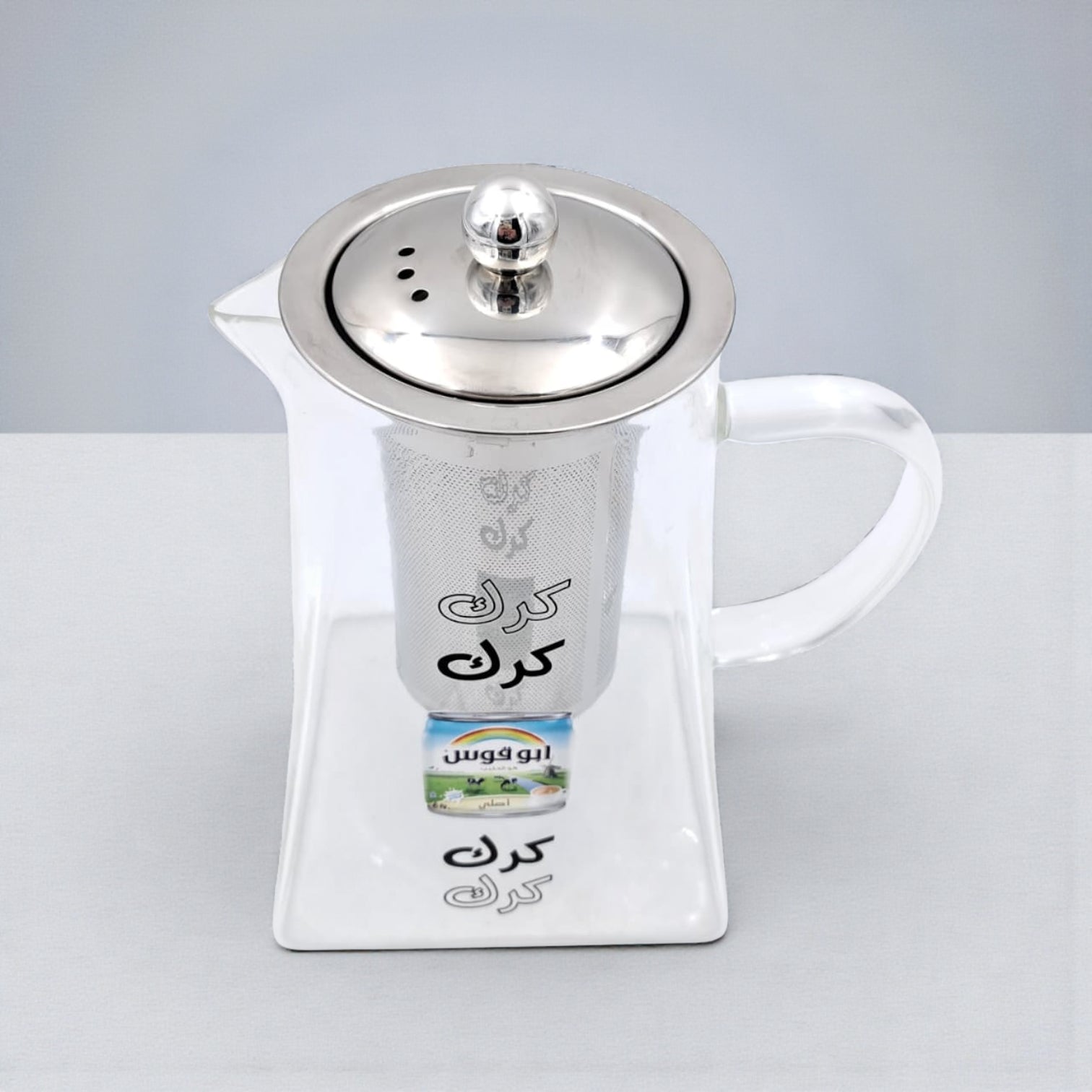 Karak Tea Glass Kettle with Stainless Steel Filter | Heat Resistant Borosilicate Pitcher with Detachable Fine Mesh Infuser | Stovetop Safe | Premium Glass Pot for Chai, Tea & Herbal Drinks