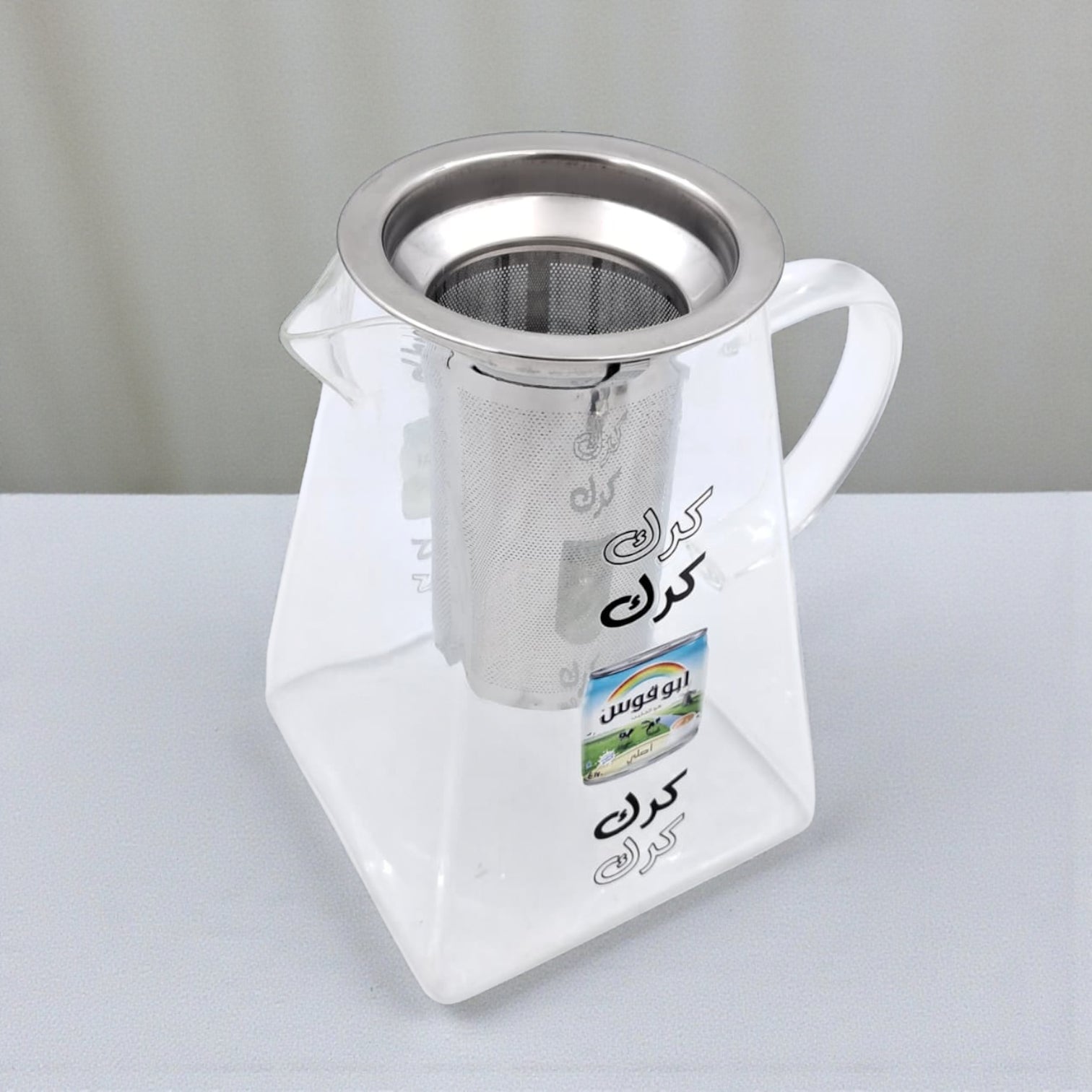 Karak Tea Glass Kettle with Stainless Steel Filter | Heat Resistant Borosilicate Pitcher with Detachable Fine Mesh Infuser | Stovetop Safe | Premium Glass Pot for Chai, Tea & Herbal Drinks
