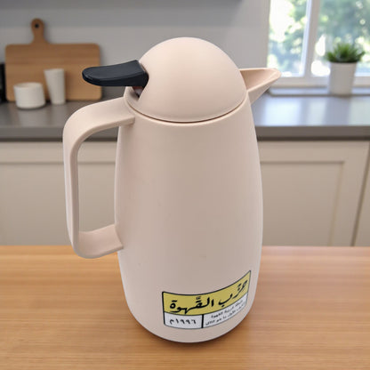 Crystal House Vacuum Flask | Insulated Coffee & Tea Thermos | Premium Arabic Dallah-Style Flask | 1L Capacity | Heat-Retention Thermal Jug - Damoo