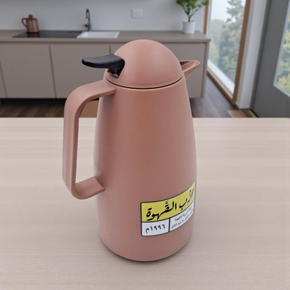 Crystal House Vacuum Flask | Insulated Coffee & Tea Thermos | Premium Arabic Dallah-Style Flask | 1L Capacity | Heat-Retention Thermal Jug - Damoo
