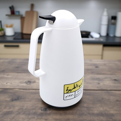 Crystal House Vacuum Flask | Insulated Coffee & Tea Thermos | Premium Arabic Dallah-Style Flask | 1L Capacity | Heat-Retention Thermal Jug - Damoo