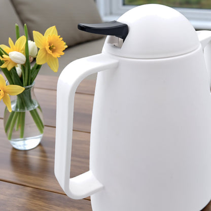 Crystal House Vacuum Flask | Insulated Coffee & Tea Thermos | Premium Arabic Dallah-Style Flask | 1L Capacity | Heat-Retention Thermal Jug - Damoo