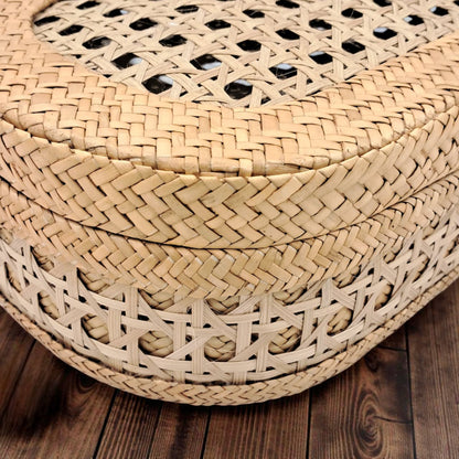 Handwoven Oval Bamboo Storage Box with Lid – Natural Rattan Organizer for Home Décor & Gifting (11H x 31L x 21W CM) - Damoo