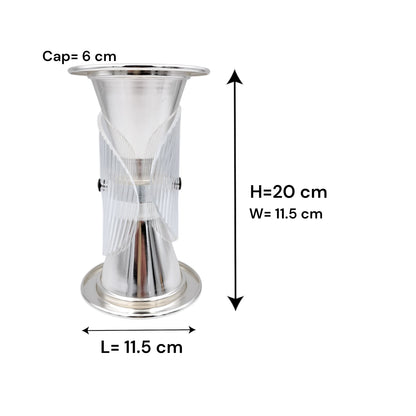 Luxury Metal & Clear Ribbed Glass Bakhoor Incense Burner with Ventilated Cap – Elegant Arabic Oud & Incense Holder for Majlis, Ramadan & Home Décor (20H x 11.5L × 11.5W CM) - Damoo