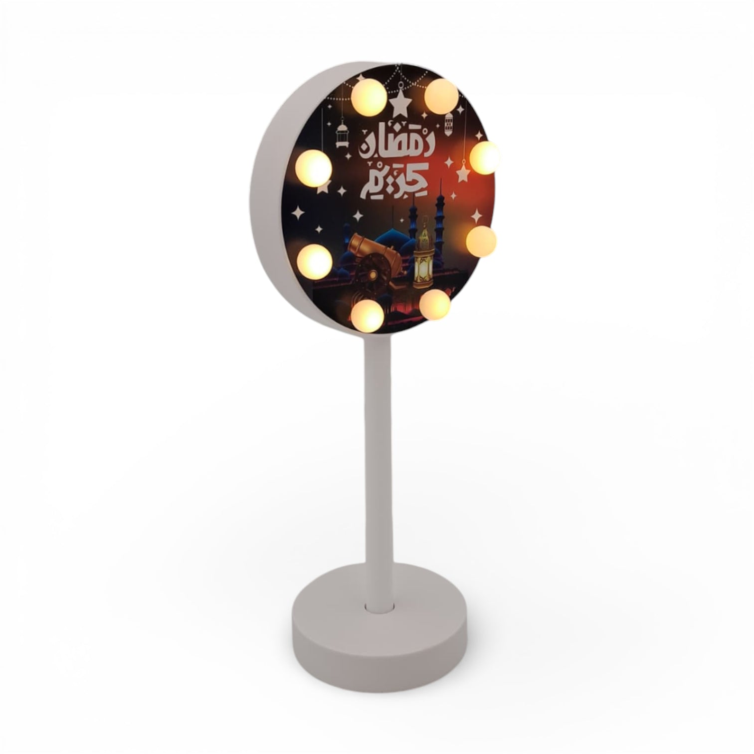 Ramadan Kareem LED Table Lamp with Stand – Islamic Night Light for Home Décor (28.5H × 12L × 9W CM) - Damoo