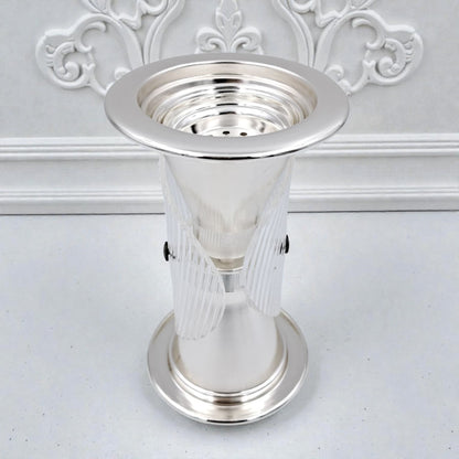 Luxury Metal & Clear Ribbed Glass Bakhoor Incense Burner with Ventilated Cap – Elegant Arabic Oud & Incense Holder for Majlis, Ramadan & Home Décor (20H x 11.5L × 11.5W CM) - Damoo
