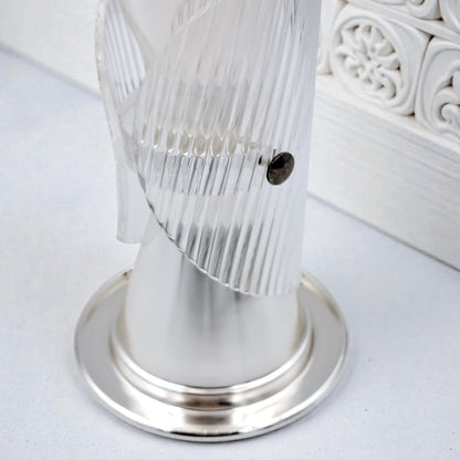 Luxury Metal & Clear Ribbed Glass Bakhoor Incense Burner with Ventilated Cap – Elegant Arabic Oud & Incense Holder for Majlis, Ramadan & Home Décor (20H x 11.5L × 11.5W CM) - Damoo