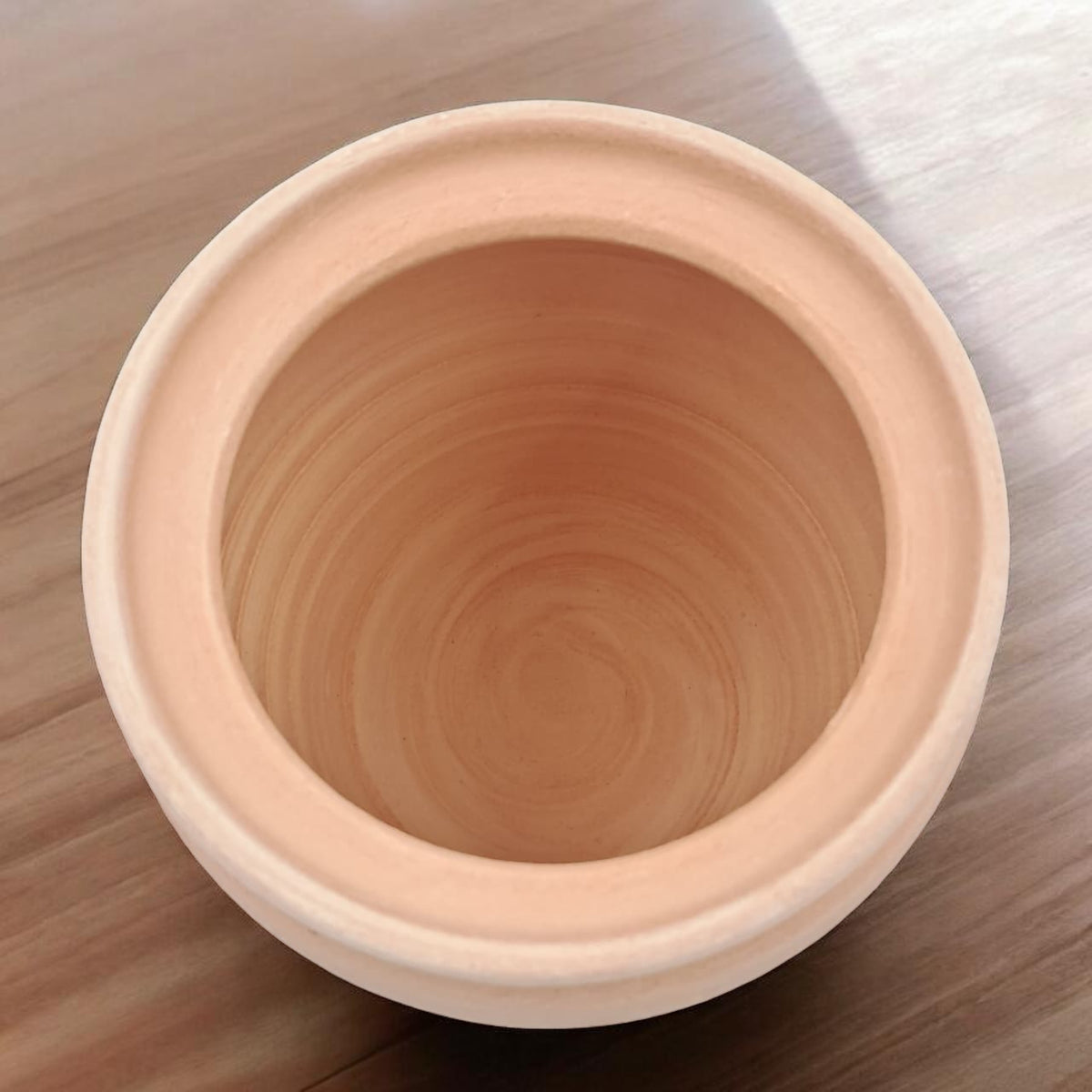Handcrafted Natural Clay Pedestal Storage Jar with Lid – Minimal Rustic Home Décor Vessel (23H x 10.5L × 10.5W CM) - Damoo