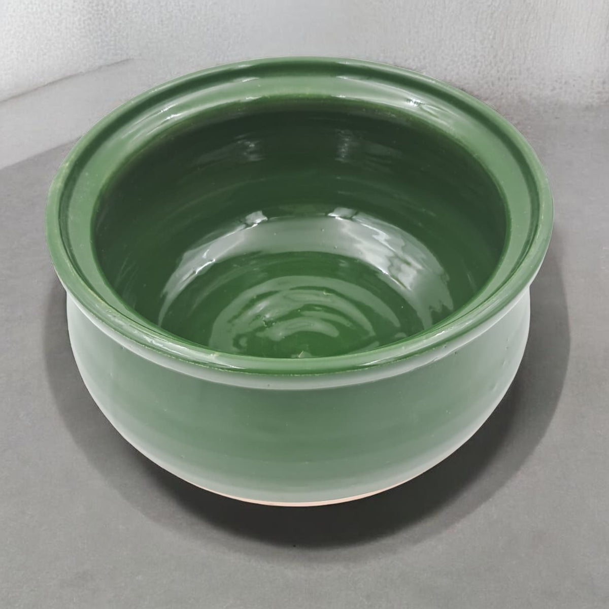 Green Glazed Ceramic Storage Pot with Lid – Multipurpose Kitchen Container for Sugar, Spices & Dry Food (17H x 20L × 20W CM) - Damoo
