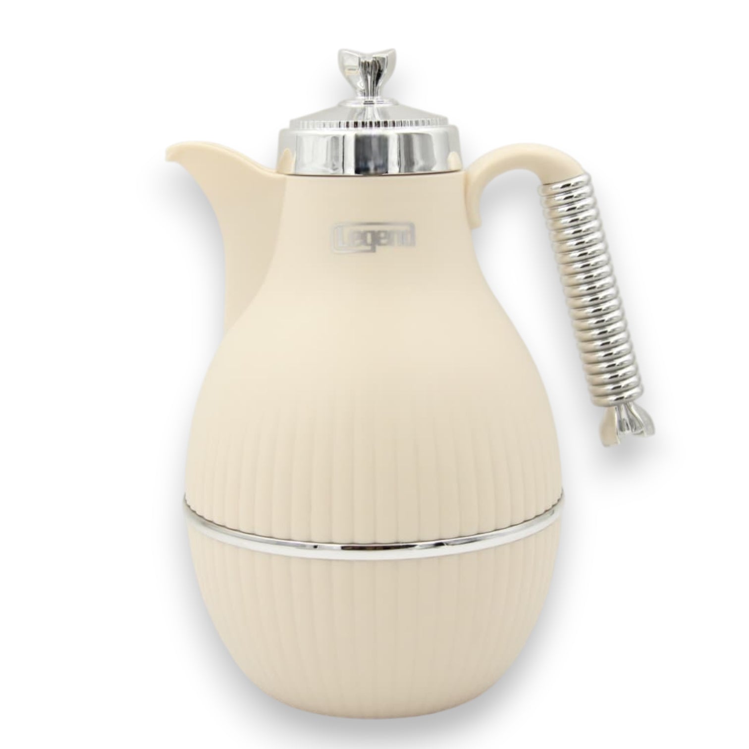 LEGAND Premium Thermos Flask with Gold Handle – Elegant Insulated Vacuum Jug for Hot & Cold Drinks, Durable Plastic Body, Glass Liner, Push Button Pouring, Ideal for Tea, Coffee & Arabic Hospitality - Damoo