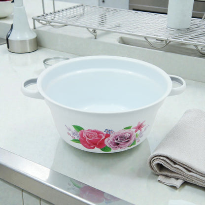 Floral Plastic Washing Basin (12H x 25L × 25W CM) – Lightweight Multipurpose Household Bowl for Laundry, Cleaning, Kitchen Prep & Storage