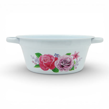Floral Plastic Washing Basin (12H x 25L × 25W CM) – Lightweight Multipurpose Household Bowl for Laundry, Cleaning, Kitchen Prep & Storage