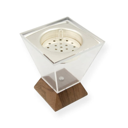 Modern Acrylic & Wood Incense Burner with Removable Lid – Decorative Bakhoor and Incense Holder for Home, Majlis, and Office Ambience - Damoo