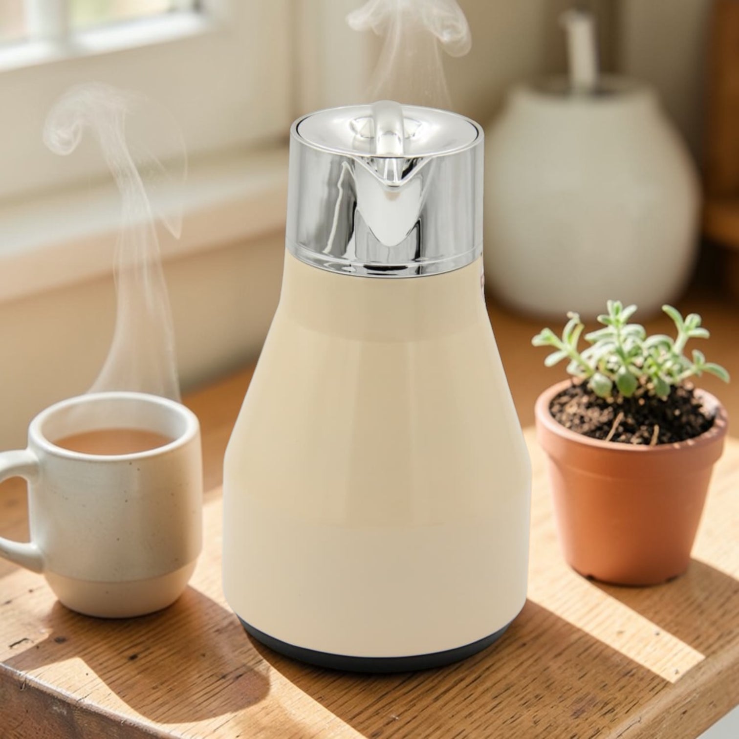 Red Home Vacuum Thermal Coffee & Tea Flask Stainless Steel Insulated Beverage Server with Pour Spout and Ergonomic Handle (23H x 17L × 15W CM) - Damoo