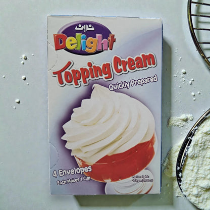 Noon Delight Topping Cream Powder 144g – Quick Whipping Dessert Cream Mix, 4 Sachets, Perfect for Cakes, Desserts & Beverages - Damoo