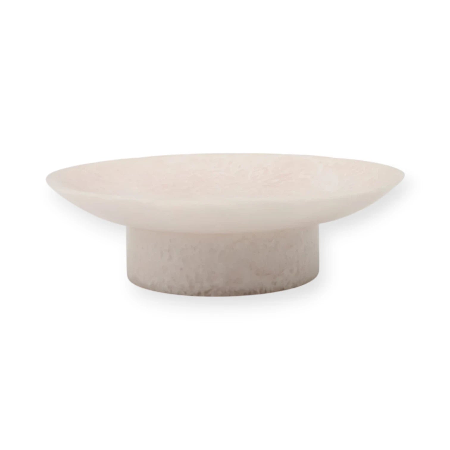 Round Low Pedestal Serving Tray – Modern Decorative Display Plate for Snacks, Desserts & Table Styling (6H x 19.5L × 19.5W CM) - Damoo