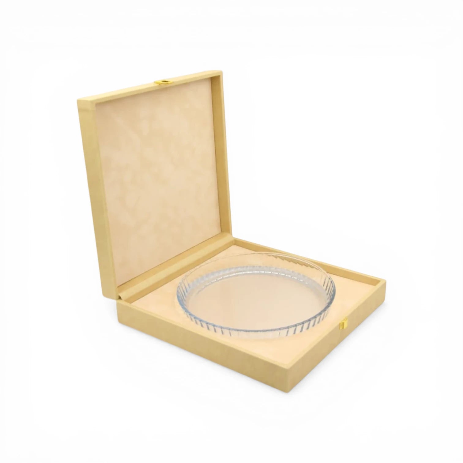 Round Serving Tray Set with Storage Case – Premium Gift Box Tray with Protective Carry Case for Desserts, Snacks & Elegant Table Display (8H x 34L × 34W CM | Tray 26 CM) - Damoo