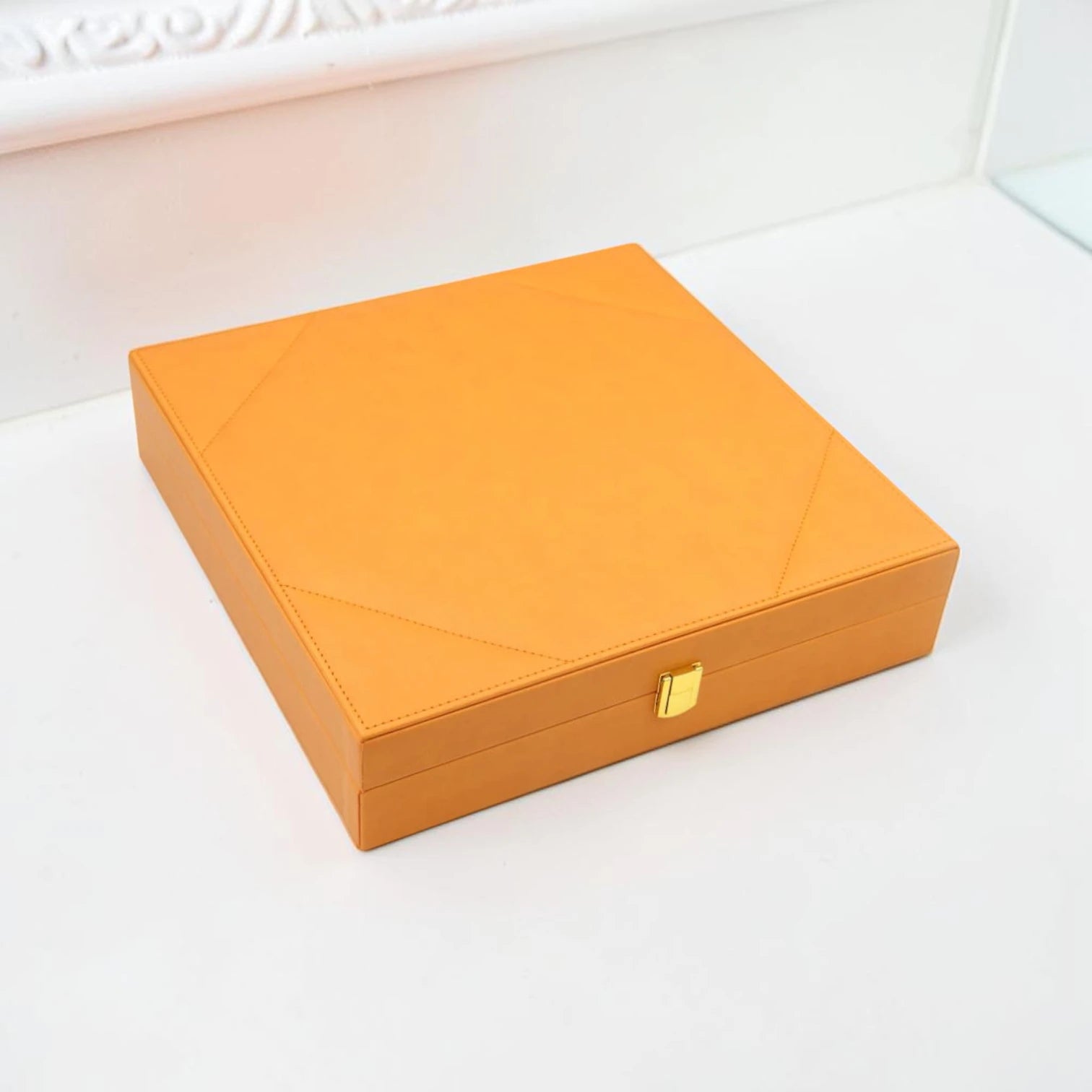 Round Serving Tray Set with Storage Case – Premium Gift Box Tray with Protective Carry Case for Desserts, Snacks & Elegant Table Display (8H x 34L × 34W CM | Tray 26 CM) - Damoo