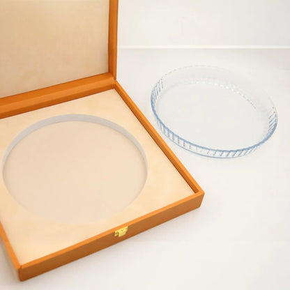Round Serving Tray Set with Storage Case – Premium Gift Box Tray with Protective Carry Case for Desserts, Snacks & Elegant Table Display (8H x 34L × 34W CM | Tray 26 CM) - Damoo
