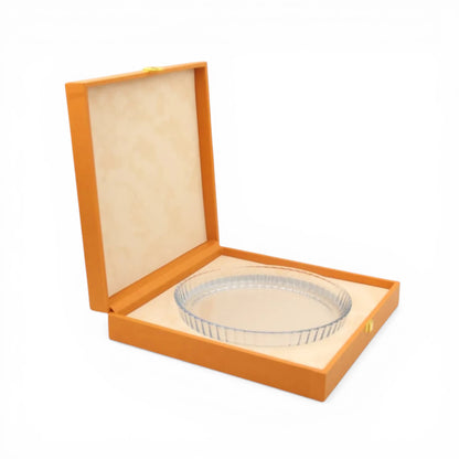 Round Serving Tray Set with Storage Case – Premium Gift Box Tray with Protective Carry Case for Desserts, Snacks & Elegant Table Display (8H x 34L × 34W CM | Tray 26 CM) - Damoo