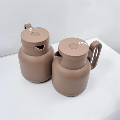 RAZ Vacuum Flask 2-Piece Set 1.0L Each – Thermal Insulated Tea & Coffee Server with Ergonomic Handle for Hot & Cold Beverages - Damoo
