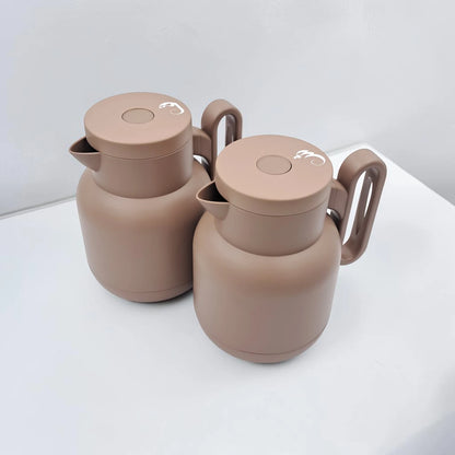 RAZ Vacuum Flask 2-Piece Set 1.0L Each – Thermal Insulated Tea & Coffee Server with Ergonomic Handle for Hot & Cold Beverages - Damoo