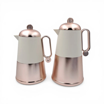 RAZ Lunara Vacuum Flask Set 2-Piece – 1.0L Tea Flask & 0.7L Coffee Flask Thermal Insulated Server with Ergonomic Handle for Hot & Cold Beverages - Damoo