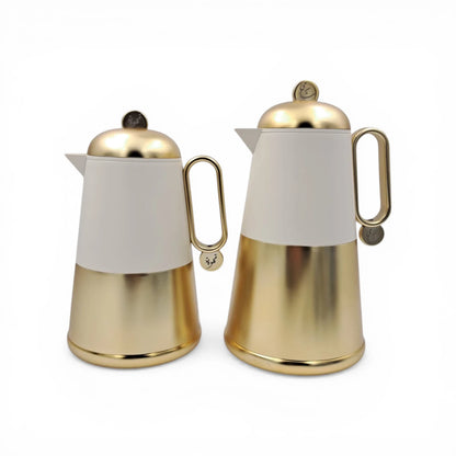 RAZ Lunara Vacuum Flask Set 2-Piece – 1.0L Tea Flask & 0.7L Coffee Flask Thermal Insulated Server with Ergonomic Handle for Hot & Cold Beverages - Damoo