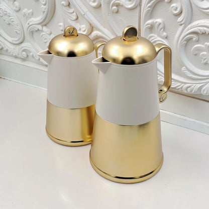RAZ Lunara Vacuum Flask Set 2-Piece – 1.0L Tea Flask & 0.7L Coffee Flask Thermal Insulated Server with Ergonomic Handle for Hot & Cold Beverages - Damoo