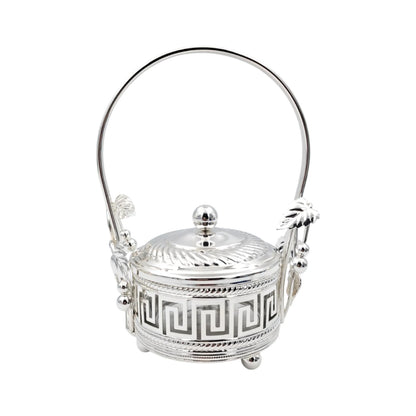 Decorative Candy Bowl with Lid and Handle Elegant Covered Serving Container for Sweets Dates Nuts Table Centerpiece (19H x 12L x 9W CM) - Damoo