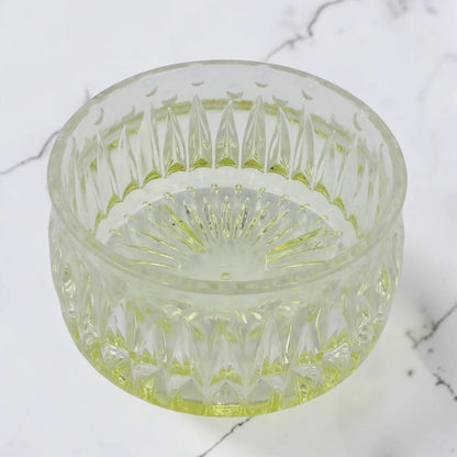 Crystal Glass Candy Jar with Lid, Decorative Storage Bowl with Diamond Cut Design for Sweets, Dates & Snacks (12H x 10.5L × 10.5W CM) - Damoo