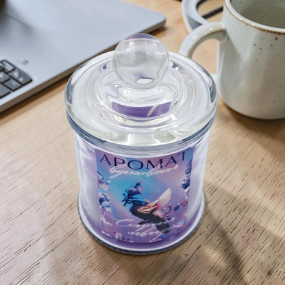 Glass Jar Scented Candle with Lid, Decorative Aromatherapy Candle for Home Décor, Relaxation & Gift Use (9H x 6L × 6W CM) - Damoo
