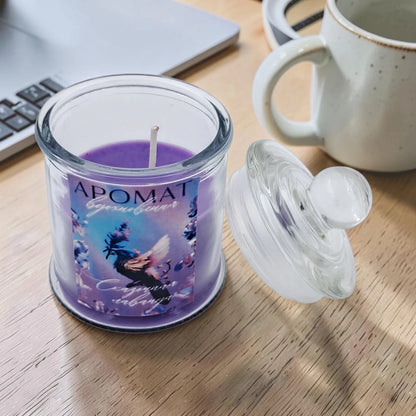 Glass Jar Scented Candle with Lid, Decorative Aromatherapy Candle for Home Décor, Relaxation & Gift Use (9H x 6L × 6W CM) - Damoo