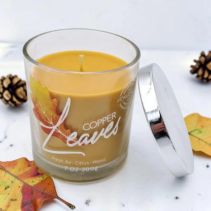 Scented Glass Jar Candle with Lid, Aromatherapy Candle for Home Fragrance, Long Lasting Decorative Candle (9H x 8.5L × 8.5W CM) - Damoo