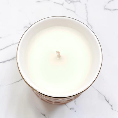 OTANTIK Home Crafts Rosette Luxury Scented Candle with Lid, Decorative Embossed Jar Aromatherapy Candle for Home Décor (7H x 6.5L × 6.5W CM) - Damoo