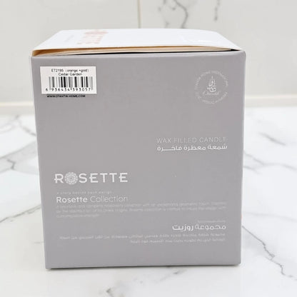 OTANTIK Home Crafts Rosette Luxury Scented Candle with Lid, Decorative Embossed Jar Aromatherapy Candle for Home Décor (7H x 6.5L × 6.5W CM) - Damoo