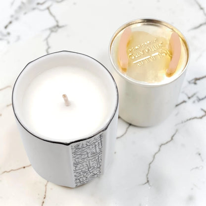 Luxury Scented Candle with Arabic Calligraphy Design & Metal Lid – Noor Collection Home Decor (6.5H x 6L x 6W CM) - Damoo