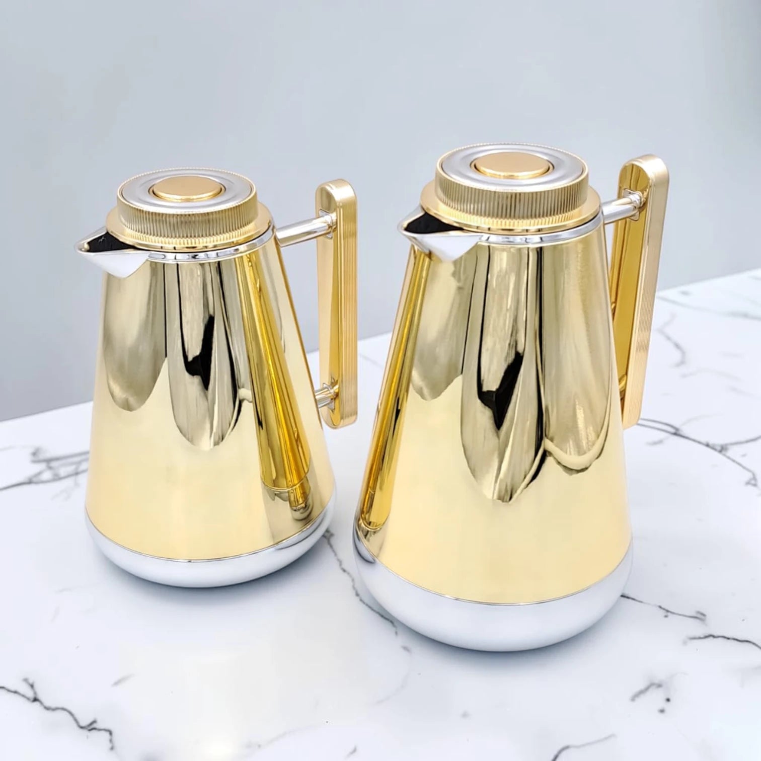 Premium Coffee & Tea Vacuum Flask Set 2 Pieces – Insulated Serving Carafes with Secure Lid and Elegant Handle, 0.5L & 1.0L Capacity Set