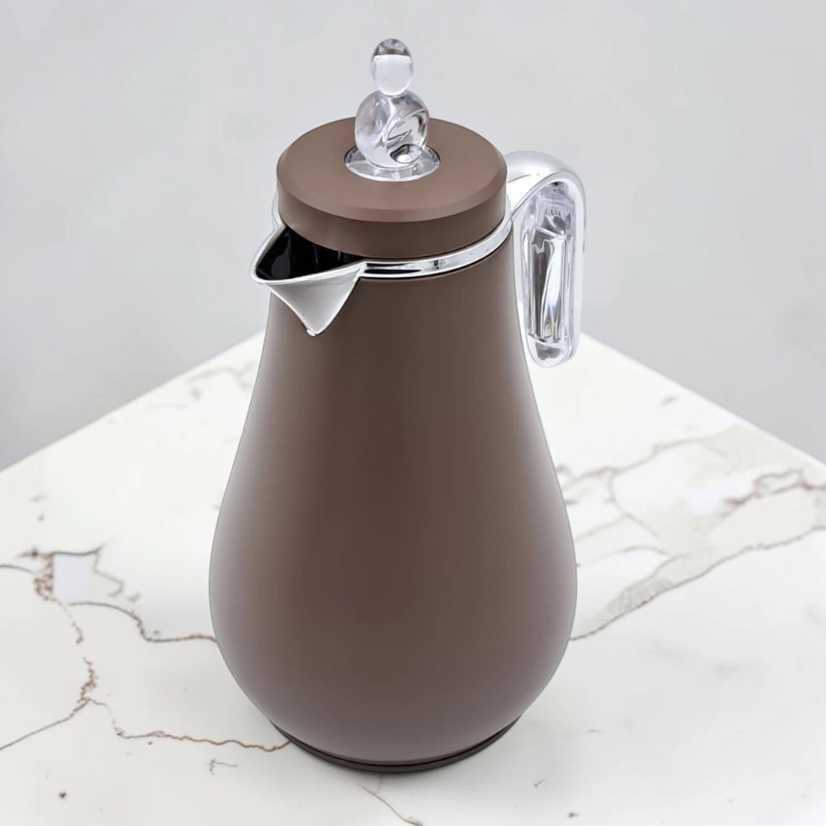 Premium Vacuum Flask Set 2 Pcs 1.0L + 0.7L Glass Liner Thermal Coffee & Tea Server Set with Elegant Handle, Insulated Hot & Cold Beverage Carafes for Home Hospitality and Gatherings
