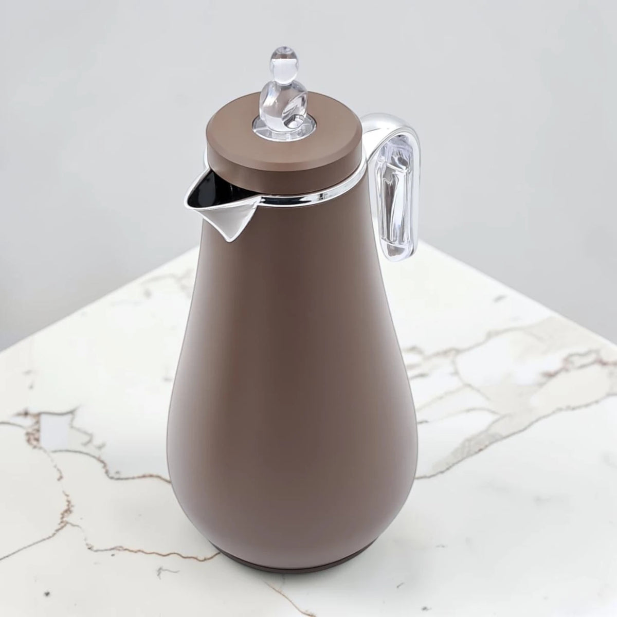 Premium Vacuum Flask Set 2 Pcs 1.0L + 0.7L Glass Liner Thermal Coffee & Tea Server Set with Elegant Handle, Insulated Hot & Cold Beverage Carafes for Home Hospitality and Gatherings
