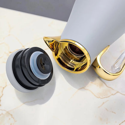 Luxury Vacuum Flask Set 1.0L + 0.7L Thermal Coffee & Tea Server Set with Decorative Crystal Lid and Elegant Handle Design