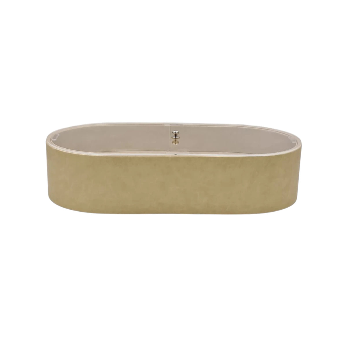 Modern Oval Storage Tray with Clear Acrylic Lid and Knob Handle – Multi-Purpose Countertop Organizer for Kitchen, Bathroom, Vanity & Home Storage (8H x 35L × 18W CM)