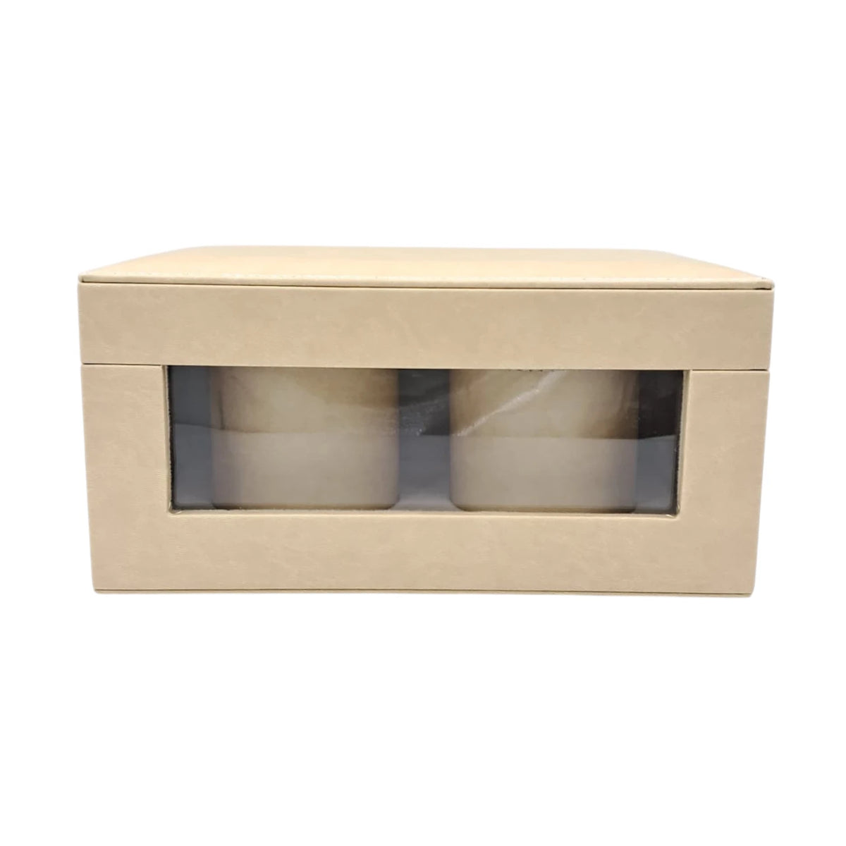 Luxury Faux Leather Mabkhara & Bakhoor Storage Box Set with Glass Front Display, Stainless Steel Incense Burner Cup and Covered Bakhoor Container, Home Majlis Ramadan Gift Set, Available in Multiple Colors (13H x 27L × 16.5W CM)