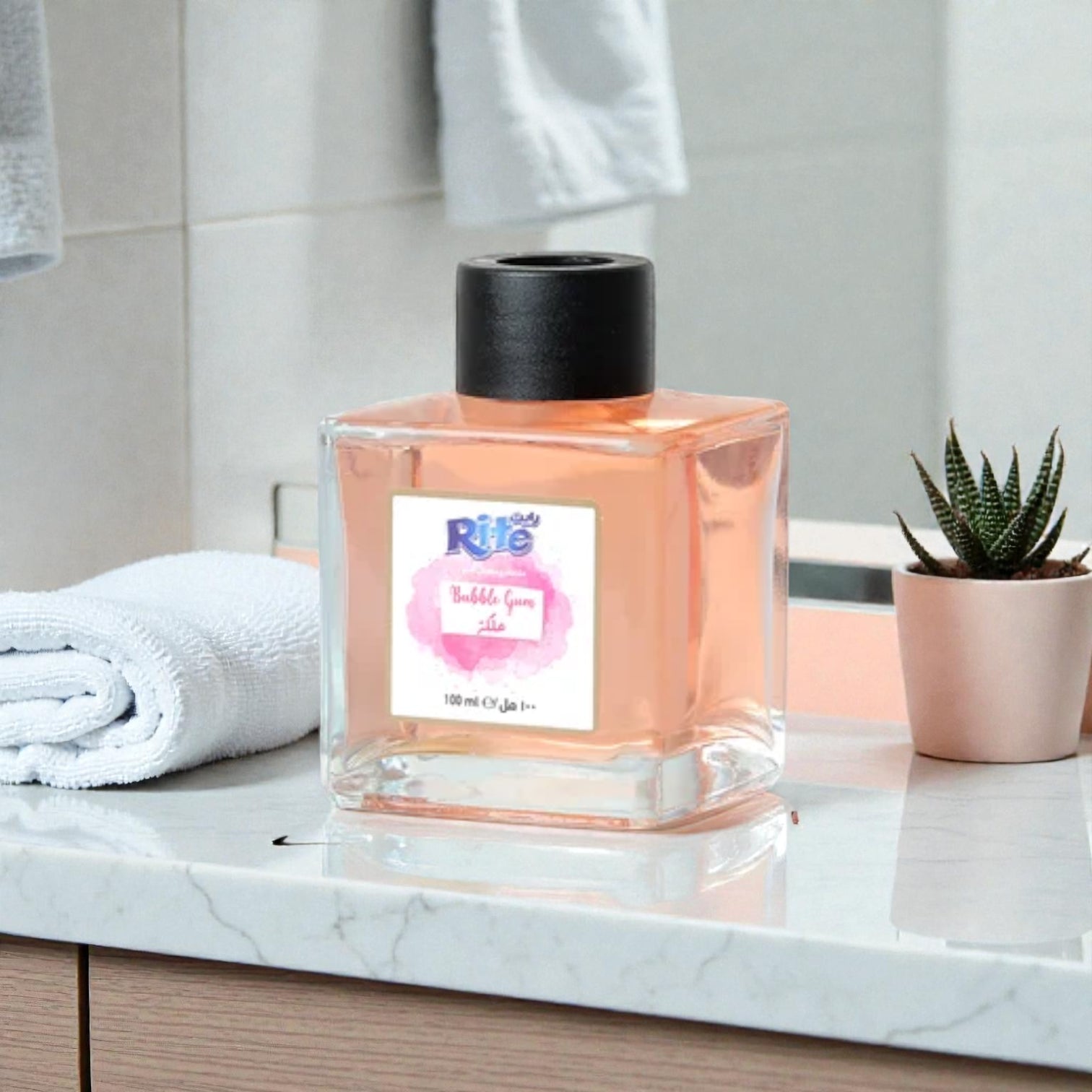 Rite Bubble Gum Reed Diffuser – Sweet & Refreshing Home Fragrance in Decorative Glass Bottle – 100ml Room Freshener - Damoo