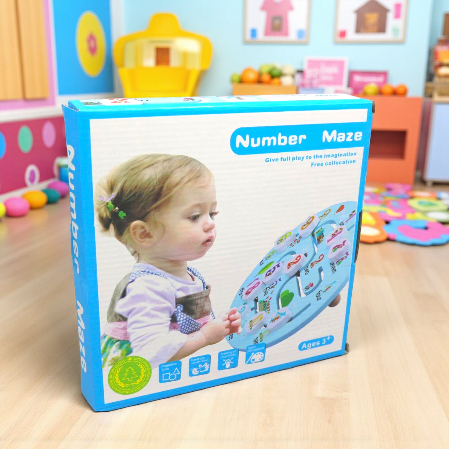 Number Maze Educational Toy – Montessori Wooden Counting & Puzzle Game | Early Learning Math Toy for Kids & Toddlers (Ages 3+) - Damoo