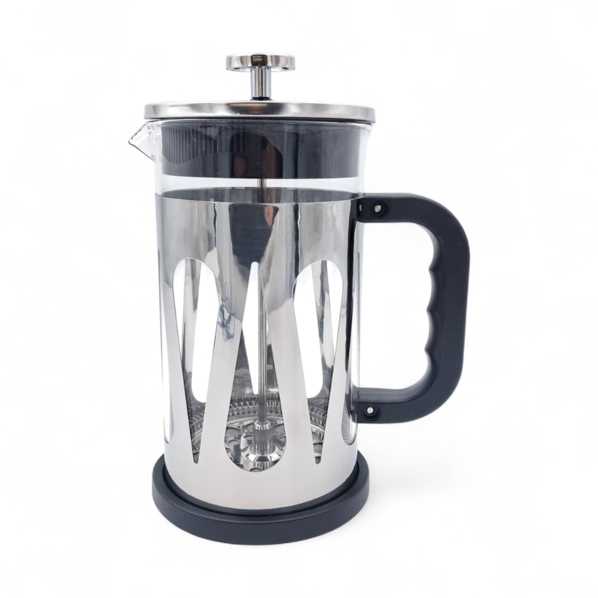 HTH French Press Coffee Maker 1000ml – Premium Stainless Steel Glass Coffee & Tea Press Pot | Heat-Resistant Borosilicate Glass, Gold & Silver Colors