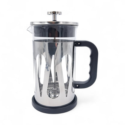 HTH French Press Coffee Maker 1000ml – Premium Stainless Steel Glass Coffee & Tea Press Pot | Heat-Resistant Borosilicate Glass, Gold & Silver Colors