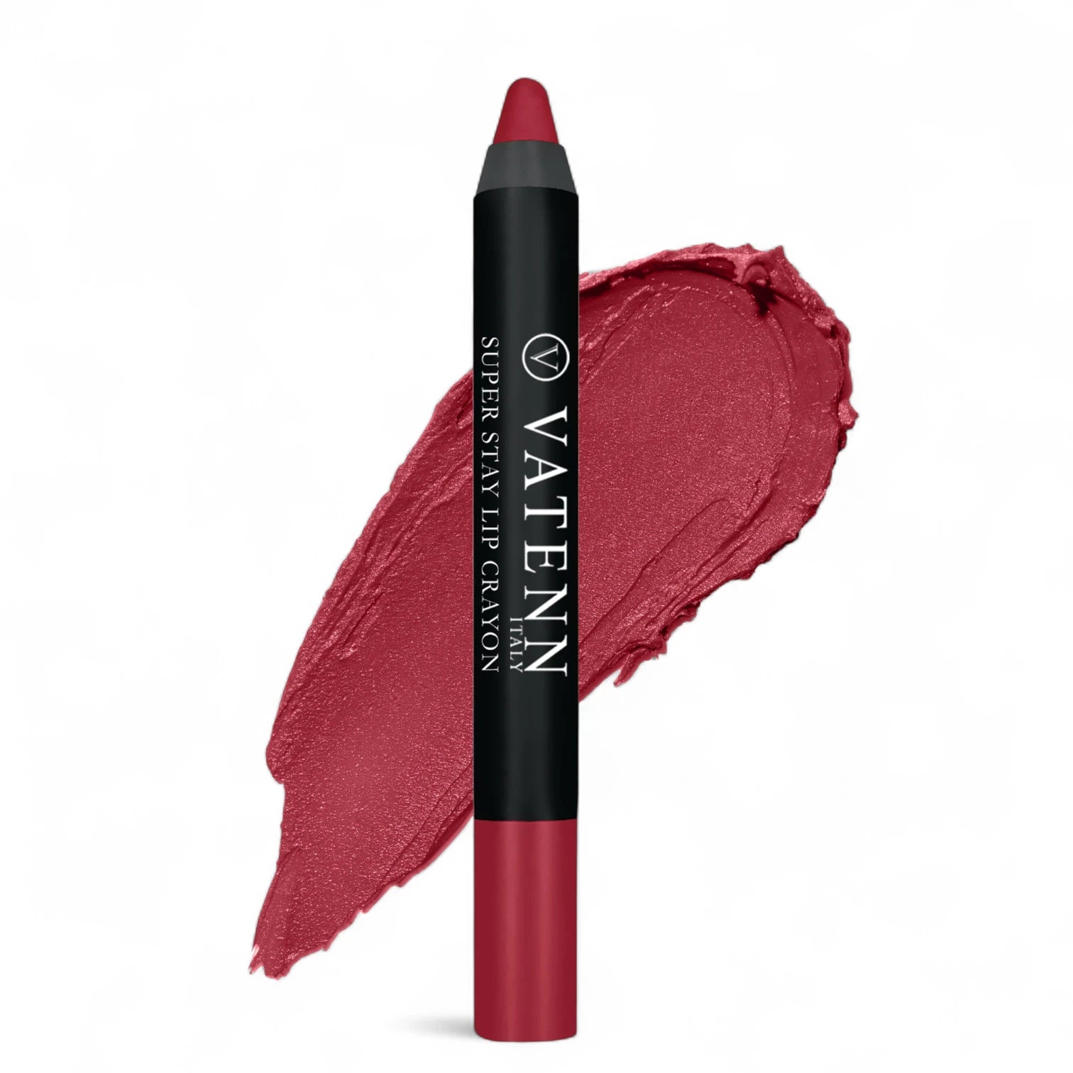 Vatenn Italy Super Stay Lip Crayon Lipstick – Shade 413 RED ROSE, Long-Lasting Matte Cream Finish, Non-Drying Hydrating Formula with Honey Nectar - Damoo