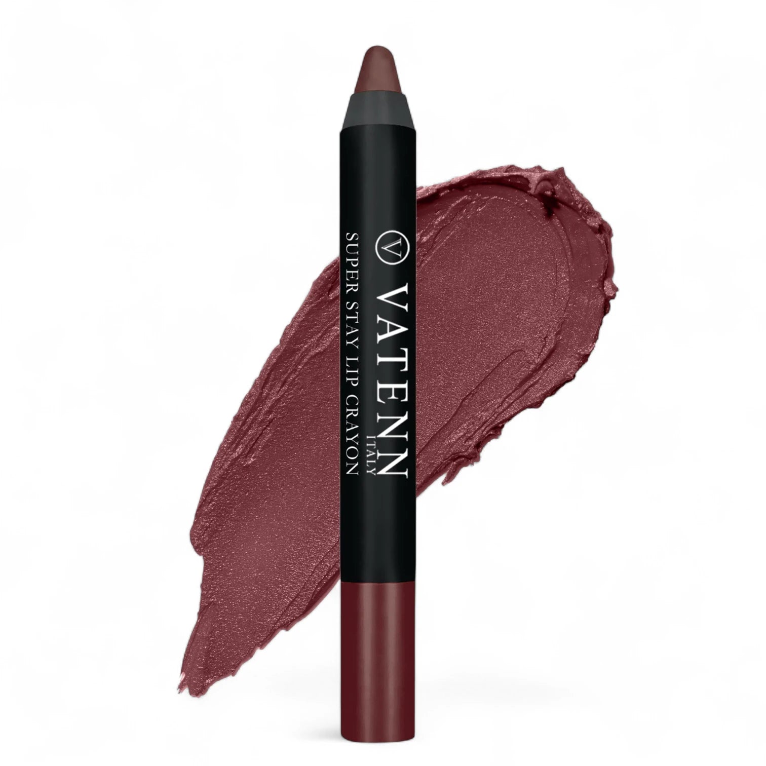 Vatenn Italy Super Stay Lip Crayon Lipstick – Shade 419 DARK MAROON, Long-Lasting Matte Cream Finish, Non-Drying Hydrating Formula with Honey Nectar - Damoo