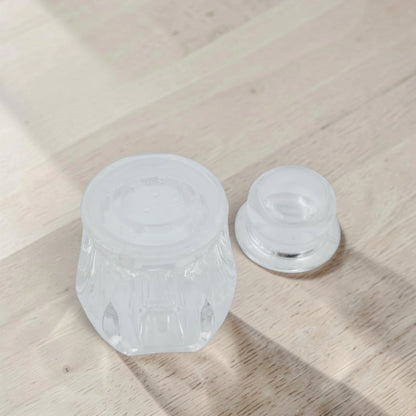 Acrylic Sugar Salt & Pepper Pot Set with Metal Rack, 3 Piece Clear Storage Jars with Lids for Kitchen Countertop Seasoning Organizer, Multi-Purpose Condiment Container Set - Damoo